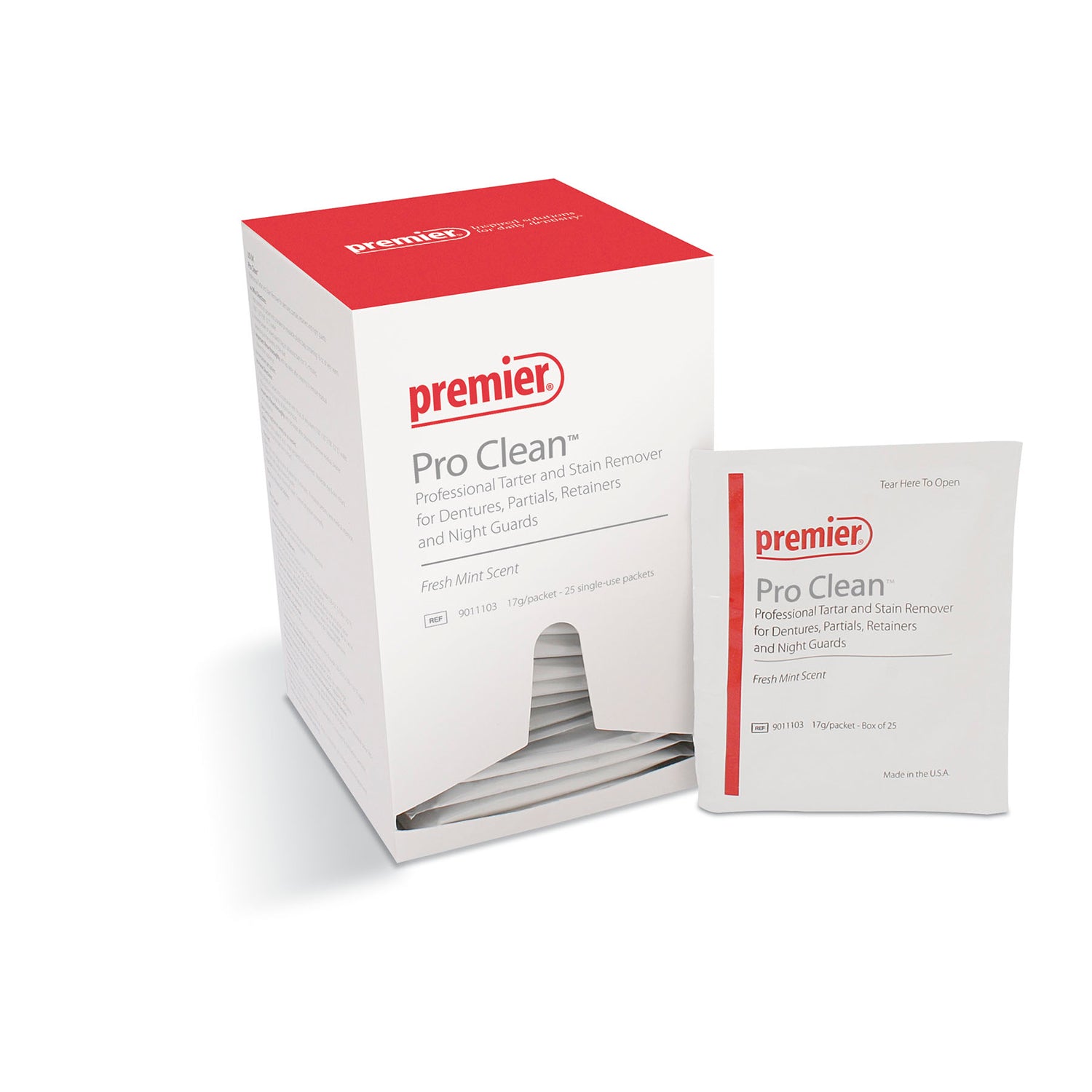 Premier Pro Clean Tartar and Stain Remover - Mint Scented - Dental Stain Removal - 25 Packets/Box Premier Pro Clean Tartar and Stain Remover - Mint Scented - Dental Stain Removal - 25 Packets/Box